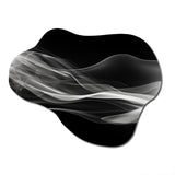 Black White Contemplative Abstraction I - Asymmetric Metal Wall Art