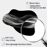 Black White Contemplative Abstraction I - Asymmetric Metal Wall Art