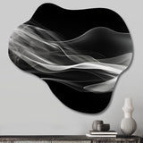 Black White Contemplative Abstraction I - Asymmetric Metal Wall Art