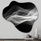 Black White Contemplative Abstraction II - Asymmetric Metal Wall Art