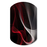 Red Black Contemplative Abstraction I - Asymmetric Metal Wall Art