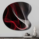 Red Black Contemplative Abstraction I - Asymmetric Metal Wall Art