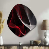 Red Black Contemplative Abstraction I - Asymmetric Metal Wall Art