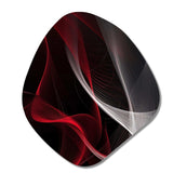 Red Black Contemplative Abstraction I - Asymmetric Metal Wall Art