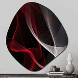 Red Black Contemplative Abstraction I - Asymmetric Metal Wall Art