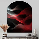 Red Black Contemplative Abstraction II - Asymmetric Metal Wall Art