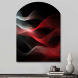 Red Black Contemplative Abstraction II - Asymmetric Metal Wall Art