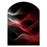 Red Black Contemplative Abstraction II - Asymmetric Metal Wall Art