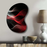 Red Black Contemplative Abstraction II - Asymmetric Metal Wall Art