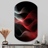 Red Black Contemplative Abstraction II - Asymmetric Metal Wall Art