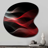 Red Black Contemplative Abstraction II - Asymmetric Metal Wall Art