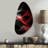 Red Black Contemplative Abstraction II - Asymmetric Metal Wall Art