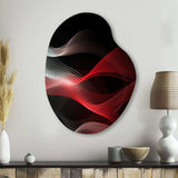 Red Black Contemplative Abstraction II - Asymmetric Metal Wall Art