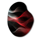 Red Black Contemplative Abstraction II - Asymmetric Metal Wall Art