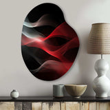 Red Black Contemplative Abstraction II - Asymmetric Metal Wall Art