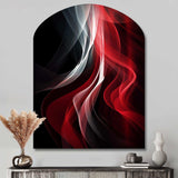 Red Black Contemplative Abstraction VI - Asymmetric Metal Wall Art