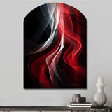 Red Black Contemplative Abstraction VI - Asymmetric Metal Wall Art