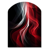 Red Black Contemplative Abstraction VI - Asymmetric Metal Wall Art