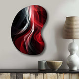 Red Black Contemplative Abstraction VI - Asymmetric Metal Wall Art