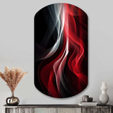 Red Black Contemplative Abstraction VI - Asymmetric Metal Wall Art