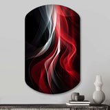 Red Black Contemplative Abstraction VI - Asymmetric Metal Wall Art