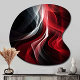 Red Black Contemplative Abstraction VI - Asymmetric Metal Wall Art