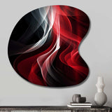 Red Black Contemplative Abstraction VI - Asymmetric Metal Wall Art