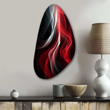 Red Black Contemplative Abstraction VI - Asymmetric Metal Wall Art