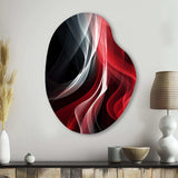 Red Black Contemplative Abstraction VI - Asymmetric Metal Wall Art