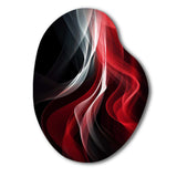 Red Black Contemplative Abstraction VI - Asymmetric Metal Wall Art