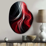 Red Black Contemplative Abstraction VI - Asymmetric Metal Wall Art