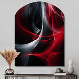 Red Black Contemplative Abstraction X - Asymmetric Metal Wall Art