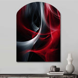 Red Black Contemplative Abstraction X - Asymmetric Metal Wall Art