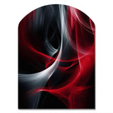 Red Black Contemplative Abstraction X - Asymmetric Metal Wall Art