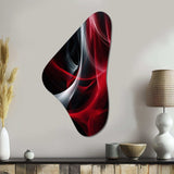 Red Black Contemplative Abstraction X - Asymmetric Metal Wall Art