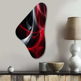 Red Black Contemplative Abstraction X - Asymmetric Metal Wall Art