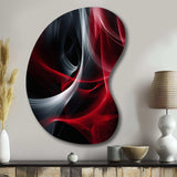 Red Black Contemplative Abstraction X - Asymmetric Metal Wall Art