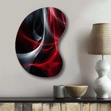 Red Black Contemplative Abstraction X - Asymmetric Metal Wall Art