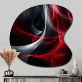 Red Black Contemplative Abstraction X - Asymmetric Metal Wall Art