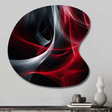 Red Black Contemplative Abstraction X - Asymmetric Metal Wall Art