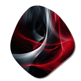 Red Black Contemplative Abstraction X - Asymmetric Metal Wall Art