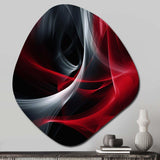 Red Black Contemplative Abstraction X - Asymmetric Metal Wall Art