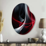 Red Black Contemplative Abstraction X - Asymmetric Metal Wall Art