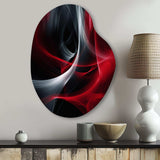 Red Black Contemplative Abstraction X - Asymmetric Metal Wall Art