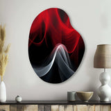 Red Black Contemplative Abstraction XI - Asymmetric Metal Wall Art