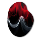 Red Black Contemplative Abstraction XI - Asymmetric Metal Wall Art