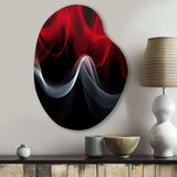 Red Black Contemplative Abstraction XI - Asymmetric Metal Wall Art