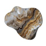 Gold And Grey A Marble Effect I - Asymmetric Metal Wall Art