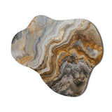 Gold And Grey A Marble Effect II - Asymmetric Metal Wall Art