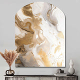 Gold And Grey A Marble Effect IV - Asymmetric Metal Wall Art